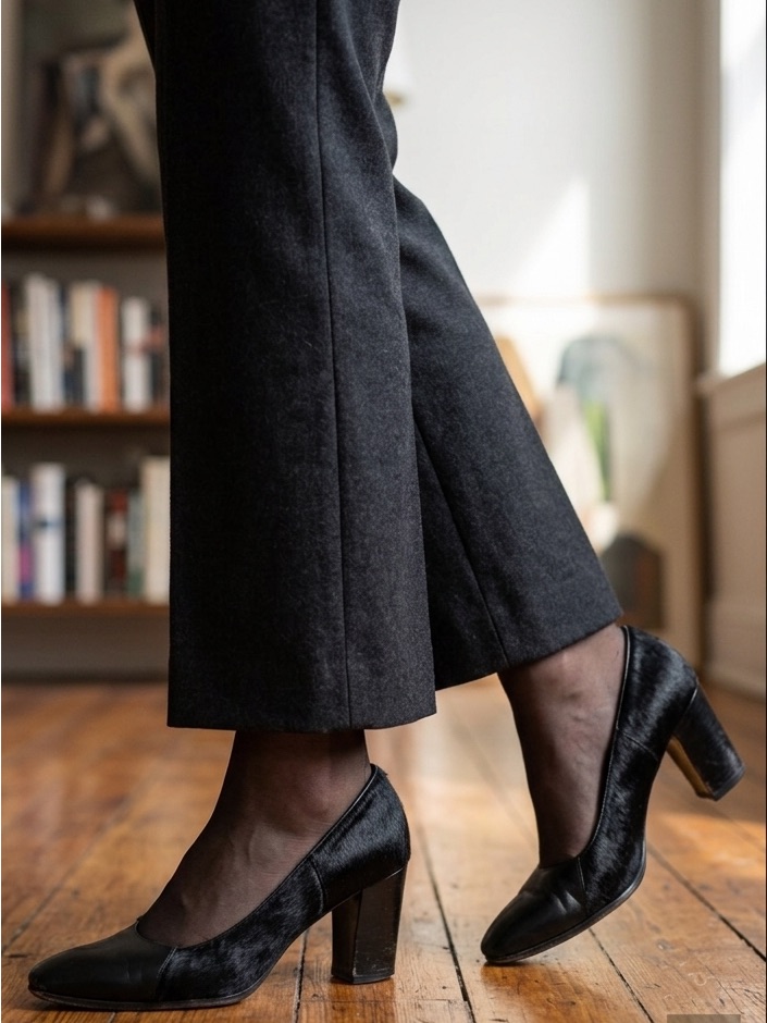 Rare Archive Givenchy 1970s Animal Fur & Leather Pumps | Made In Japan